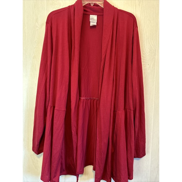 Womens Lot 2 Just My Size Knit‎ Long Sleeves Cardigan Tops Pink Purple - Picture 1 of 7